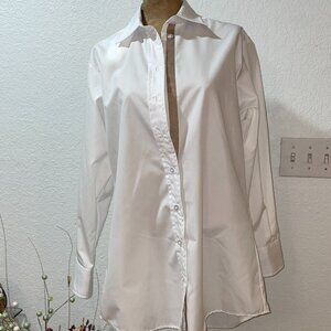 NWT $159 White Oxford Shirt w/ Brown Grossgrain Trim CORTLAND PARK M